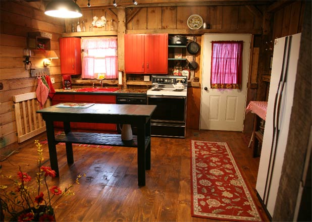 A full kitchen is available to groups staying at Barn on the Bluff. 
