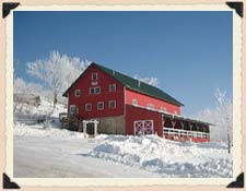 Barn on the Bluff in winter